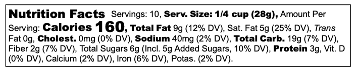 Sunrise Blend Granola
